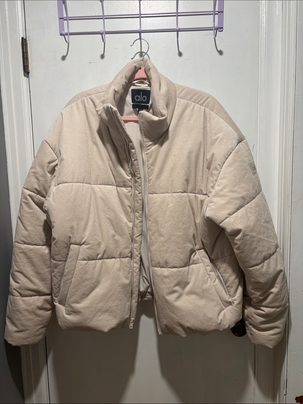 ALO corduroy puffer jacket size large